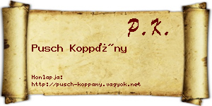 Pusch Koppány névjegykártya